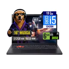 ACER - Laptop Gamer Acer Nitro Lite Intel Core i5 13420H 16GB RAM 512GB SSD 6GB RTX 3050 16 WUXGA FreeDOS