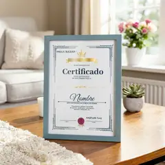 GENERICO - MARCO PARA CERTIFICADO COLOR AZUL PIEDRA 21 X 29.7