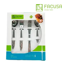 FACUSA - Juego de Cubiertos de Mesa Acero Inoxidable 16 Piezas