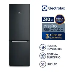 Electrolux - Refrigerador Electrolux Bottom Freezer 310L Negro ERT32G2KSQB