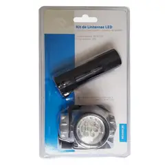 MACROTEL - Kit Linterna Led de cabeza+ Linterna de Mano Macrotel