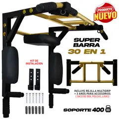 HOLGU - Barra Multifuncional 30 en 1 Paralelas Multigrip + Guantes gratis