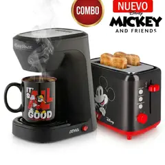 ATMA - Combo Atma Cafetera Eléctrica Disney Con Taza De Mickey +Tostadora Eléctrica 880W