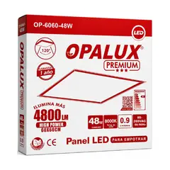 OPALUX - Panel LED Opalux Empotrable Premium 48W 60x60 – Set de 2 Unidades