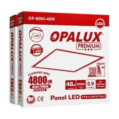 OPALUX - Panel LED Opalux Empotrable Premium 48W 60x60 – Set de 4 Unidades