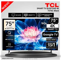 TCL - Televisor TCL QLED 75 pulgadas Smart TV 75T6C UHD 4K Google TV - Modelo NUEVO