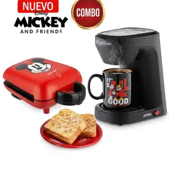 ATMA - Combo Atma Cafetera Eléctrica Disney Con Taza De Mickey +Waflera Sandwichera