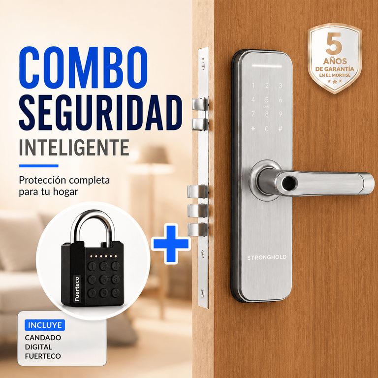 COMBO SEGURIDAD Cerradura digital MASTER IP55 Color Plata + Candado