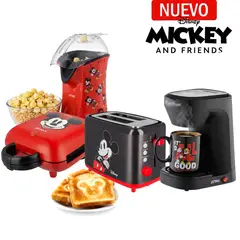 ATMA - Cuatricombo Atma Waflera Sandwichera +Pop Corn Maker +Tostadora +Cafetera Con Taza De Mickey