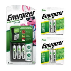 ENERGIZER - CARGADOR ENERGIZER CON 4 PILAS AA MAS 4 PILAS ADICIONALES AA