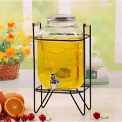 GENERICO - Dispensador 3L Bebidas Vidrio Grifo Base Jugos Refrescos Mesa Cocina Decoración L9358