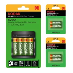 KODAK - CARGADOR KODAK CON 4 PILAS MAS 4 PILAS AA ADICIONALES