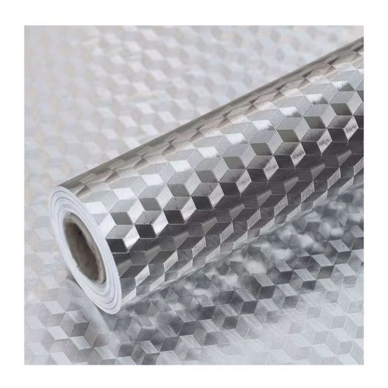 Papel Aluminio 1m x 40 cm Antisalpicaduras Cocina Plateado Decorativo Impermeable Autoadhesivo