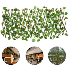 GENERICO - Cerca Reja Valla Extensible de Hojas Artificial de Jardín