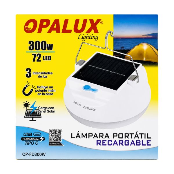 Foco Linterna LED Recargable Portatil Opalux 300W