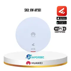 HUAWEI - Huawei Ap361 Access Point Wifi6Ghz Ax1800 1.77Gbps Mu-Mimo 2X2 Poe Interior Antena Smart