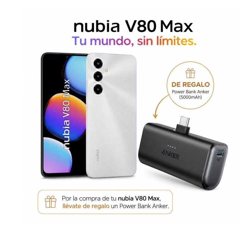 ZTE NUBIA V80 MAX 8+12GB+256GB - PLATEADO + REGALO