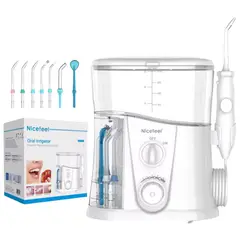 DAUER - Irrigador Dental Bucal Familiar 1000ml Con 7 Boquillas y 10 Niveles de Presión