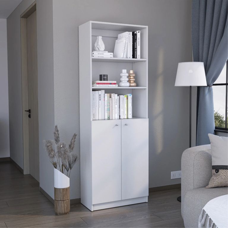 Biblioteca Home 2 Puertas 5 Niveles Blanco 180.6X62.8X29.9 Cm