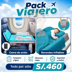 TECNOBABY CON MATEO - Pack viajero (Cama deavión inflable + 2 barandas para cama)