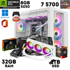 AMD - PC GAMER RYZEN 7 5700 32GB Ram 1TB SSD RTX 5050 8GB Refrigeración liquida 360mm