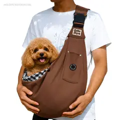 GENERICO - BOLSO Regulable Transportador para Mascotas Pequeñas y Medianas CAMELLO