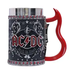 GENERICO - ACDC Back in Black - Jarro 16cm x 600ml - Back in Black Tankard - Nemesis Now