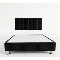 GENERICO - CAMA BOX TARIMA + CABECERA AEREA NEGRO KING