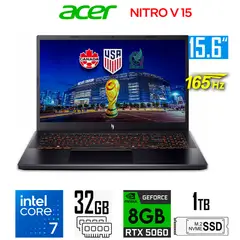 ACER - Laptop Acer Nitro V 15 ANV15 Core 7-240h Nvidia 8gb RTX5060 Ram 32gb 1tb Ssd 15.6″ fhd 165Hz
