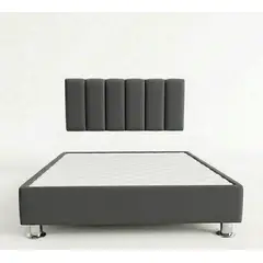 GENERICO - CAMA BOX TARIMA + CABECERA AEREA GRIS 2 PLAZAS