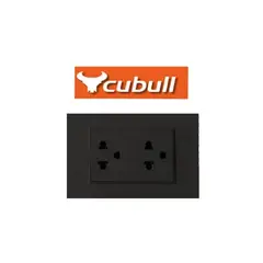 GENERICO - TOMACORRIENTE DOBLE CON TIERRA NEGRO MATE  16A-250V