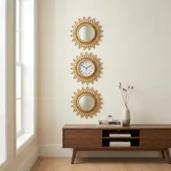 GENERICO - SET DE  RELOJ CON ESPEJOS DORADO