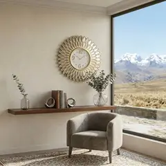 GENERICO - RELOJ CON ESPEJOS DORADO 44X44