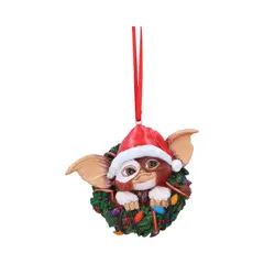GENERICO - Gremlins - Ornamento colgante de 10cm - Gizmo in Wreath Hanging Ornament - Nemesis Now