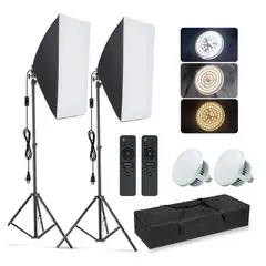GENERICO - Kit de Iluminación Bicolor con Foco Panel Regulable 85W