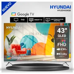 HYUNDAI - Televisor Hyundai 43 QLED SMART TV FHD Google TV HYLED4326QG - Modelo Nuevo