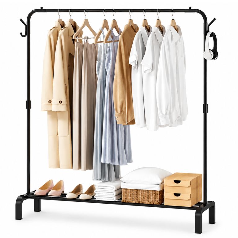 Perchero Organizador de Zapatos Colgador de Ropa Carteras Negro P10
