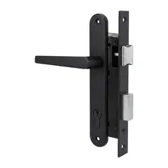 TRAVEX - Cerradura de embutir 825 para Puerta de Aluminio Negro Mate Travex