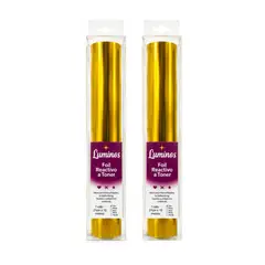 LIDEART - 02 Rollos Foil Térmico Luminos Dorado 21cm x 10mt  Quelli