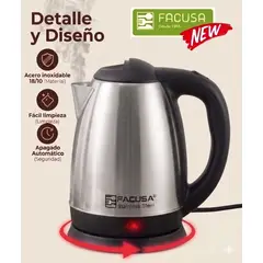 FACUSA - FACUSA Hervidor Eléctrico  1.8 Litros Acero Inoxidable - Garantia