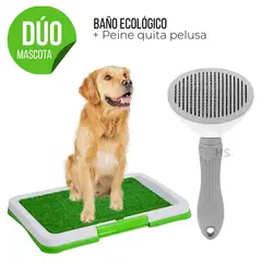 ROHS - Baño Ecológico Para Mascotas + Cepillo Quita Pelusa Gris Dúo Mascota