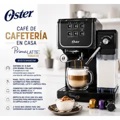OSTER - Cafetera Oster Prima Latte Touch BVSTEM6801M Con Bomba Italiana Compatible Cappuccino Latte Espresso