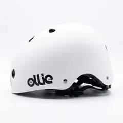 START FG - Cascos de Bicicleta Ollie Blanco Talla L con Luz Trasera y Correa Ajustable