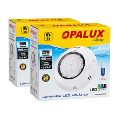 OPALUX - Pack de 2 Luminaria Lampara LED Acuatica 25W Opalux Para Piscina RGB