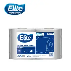 ELITE - Papel toalla una hoja 200 metros 2 rollos ELITE CLASSIC