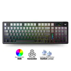 AULA - Teclado Inalambrico Aula S98 Pro RGB Negro Degradado Switch Leobog Star Vector