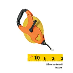 Truper - Cinta Metrica de 100 Metros Fibra de Vidrio Tipo Cruceta para Construccion y Medicion Profesional Truper TFC-100ME