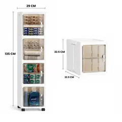 GENERICO - Estante de 135cm con 4 niveles con ruedas e imantado