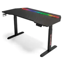 NACIONAL - OXIN Y111 Escritorio Gamer Altura Regulable Con Luces RGB Negro