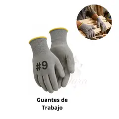 GUANTE - Guantes De Trabajo Gris Talla 9.  x 12pares